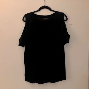Velvet Cold Shoulder Top